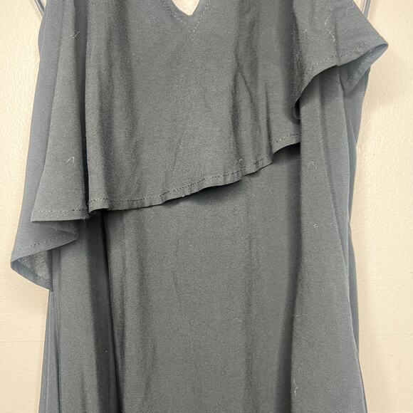 Asymmetrical Black Midi Dress Halter Sz 0 Whimsigoth Dark Fairy Grunge Y2K Witch - Picture 4 of 12